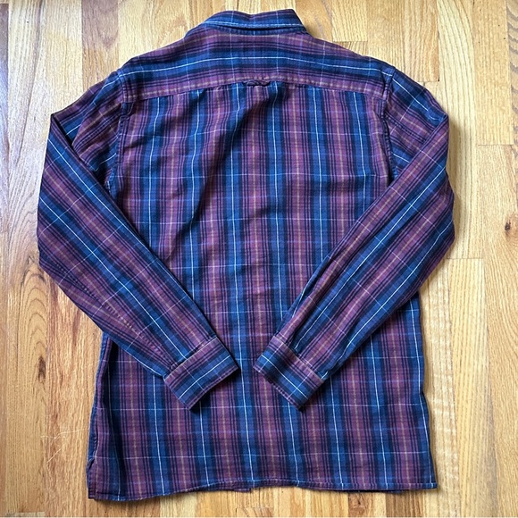 Vince Men’s Med Multicolor Plaid Brushed Flannel 2 Pocket Button Down Shirt - Picture 6 of 6